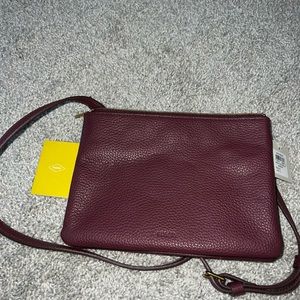 NWT Maroon fossil crossbody bag
